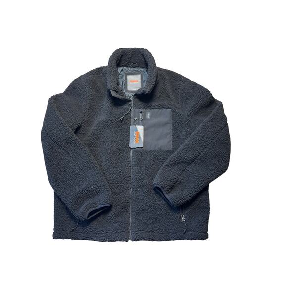 BASS Outdoor Jacket Men's XL, Black, Zip Up faux Sherpa Fleece/Jacket/Coat, NWT - Picture 1 of 14